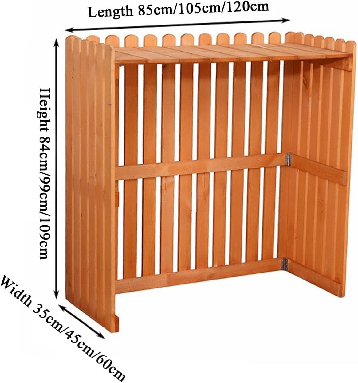  Brise-vue De Clôture Pour Climatiseur Extérieur En Bois Robuste Pour Protection De L'intimité Extérieure, Housse De Protection Pour Condensateur Extérieur, Noir, Taille XXX