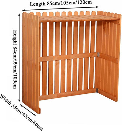  Brise-vue De Clôture Pour Climatiseur Extérieur En Bois Robuste Pour Protection De L'intimité Extérieure, Housse De Protection Pour Condensateur Extérieur, Noir, Taille XXX
