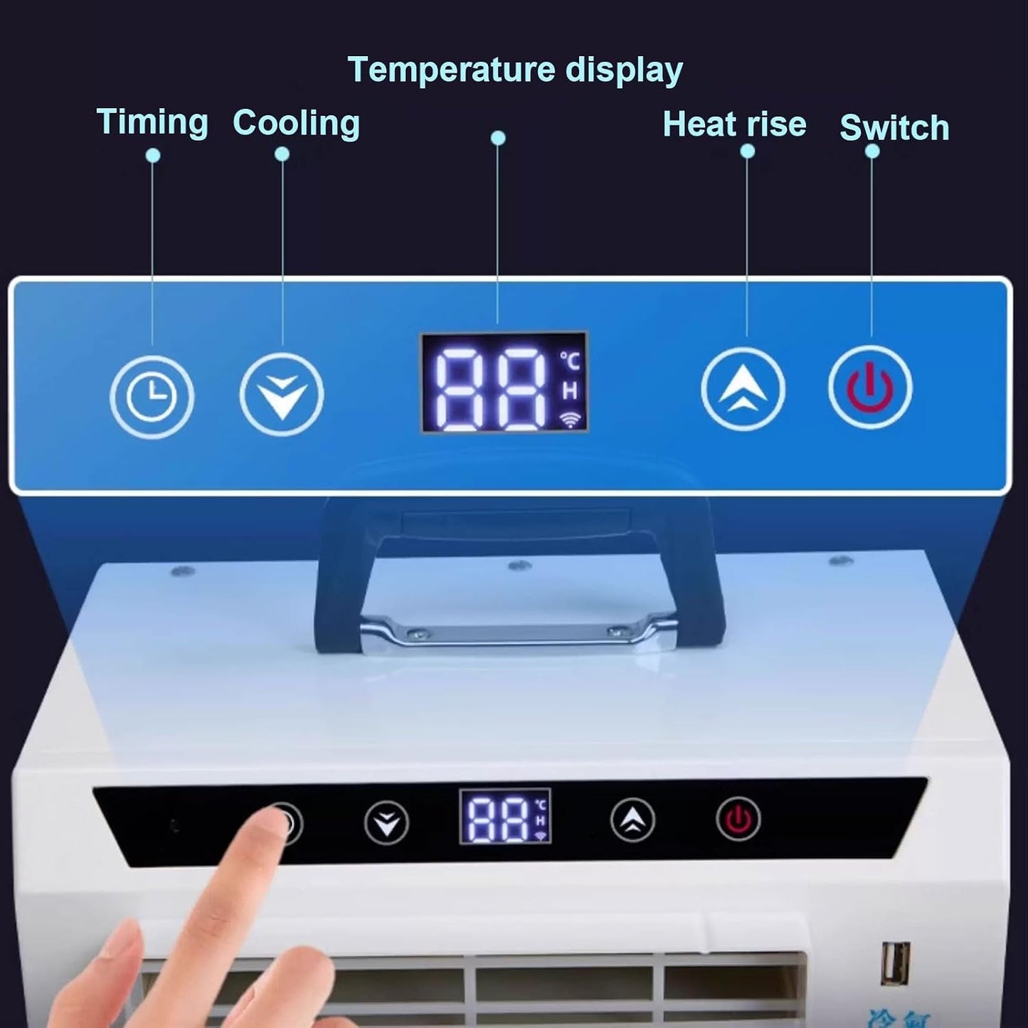  13000 BTU Split AC Unit, Refroidisseur De Chambre Portable Avec Télécommande Et Minuterie, économiseur D'énergie De Contrôle Tactile Pour Le Camping De Voiture De Chambre à Coucher, Pas Besoin D'assem