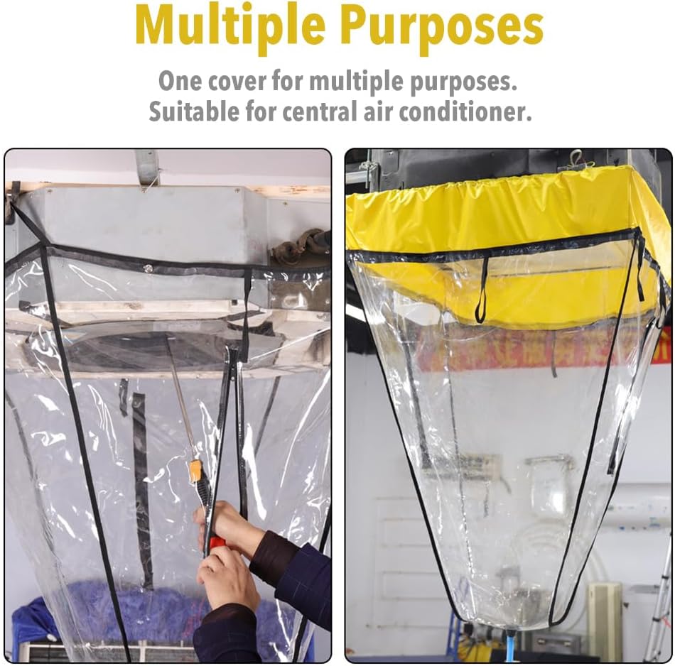  Housse De Protection De Nettoyage Pour Climatiseur - Housse De Lavage Pour Climatiseur Central,Housse De Lavage Réutilisable Pour Climatiseur Central, Sac De Service De Lavage De Climatisation Divisé