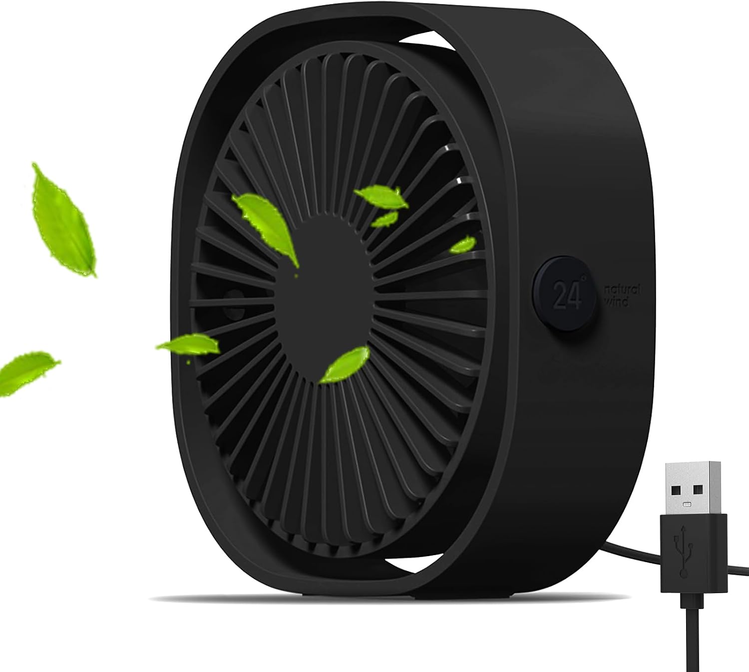  Simpeak Mini Ventilateur De Bureau USB Silencieux Et Portable Alimenté Par USB Uniquement (pas De Batterie), 3 Réglages De Vitesse, Pivotant à 360° Pour La Maison Et Les Voyages