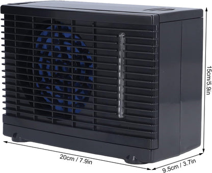  Climatiseur Portable 12V, Ventilateur Brumisateur Compact, 35W Faible Consommation Électrique, Réservoir D’Eau Froide - Fonctionnement Silencieux, Refroidissement Rapide,