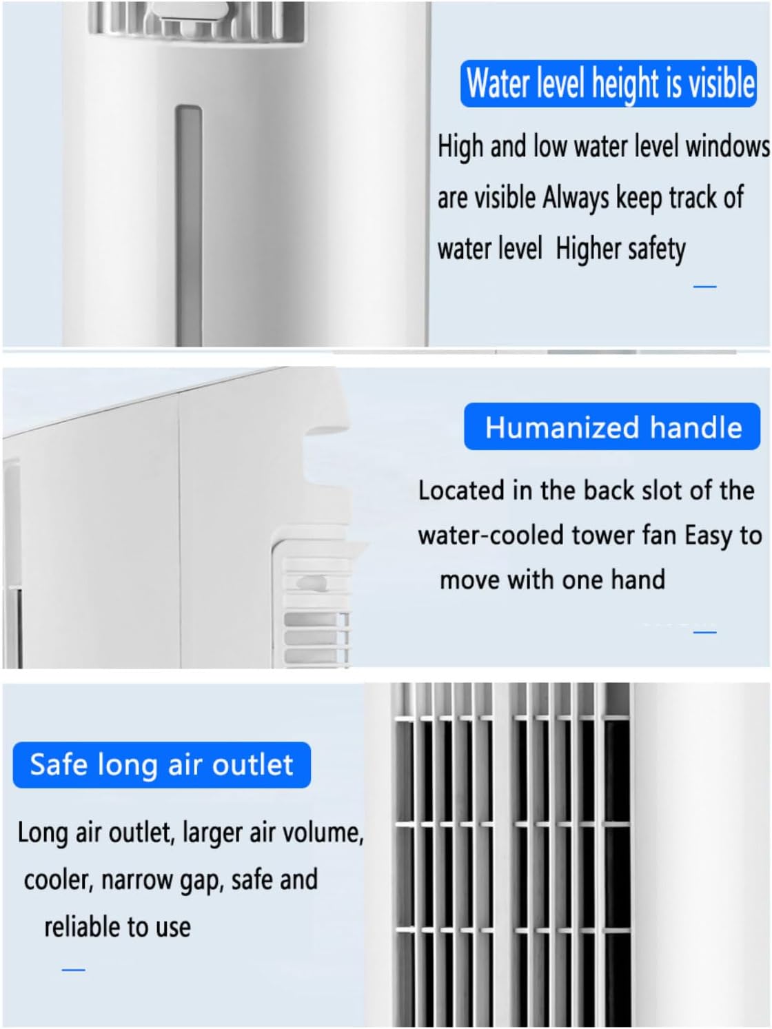 GENERIC Refroidisseur D'air évaporatif Portable Avec Télécommande, 4L Tank & Ice Packs, 12H Timer, Ventilateur De Tour Oscillante Silencieux Pour Chambre à Coucher, Bureau, Refroidissement à La Maison
