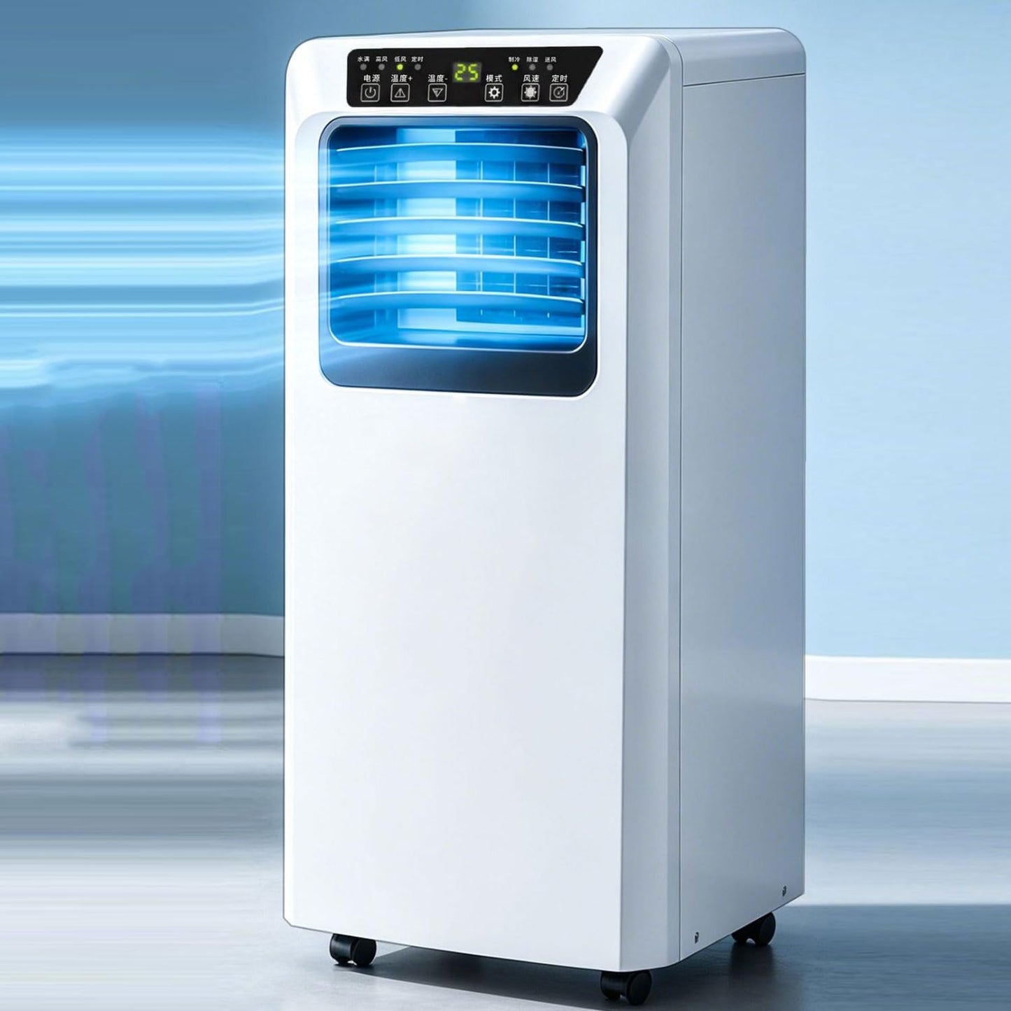  Unité De Climatisation Portable Avec Télécommande, Minuterie 24h, Déshumidificateur Cool Et Modes Ventilateur Pour Les Chambres Jusqu'à 300sq.ft, Kit De Fenêtre Complète Pour Les Chambres