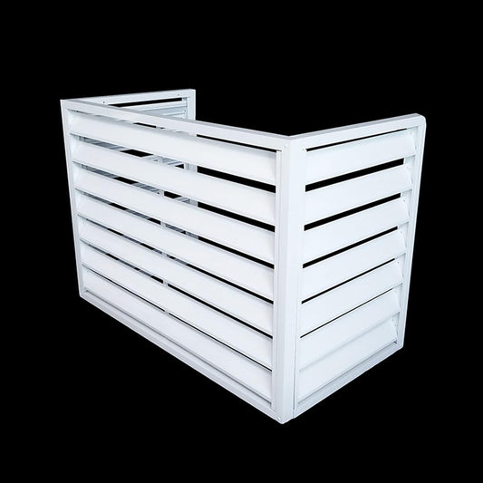 GENERIC Écran De Protection Pour Climatiseur Extérieur – Clôture En Alliage D'aluminium Et Porte-fleurs, Volets Anti-corrosion Pour Unité Extérieure En Métal, Blanc, Taille 2-3P (L1)