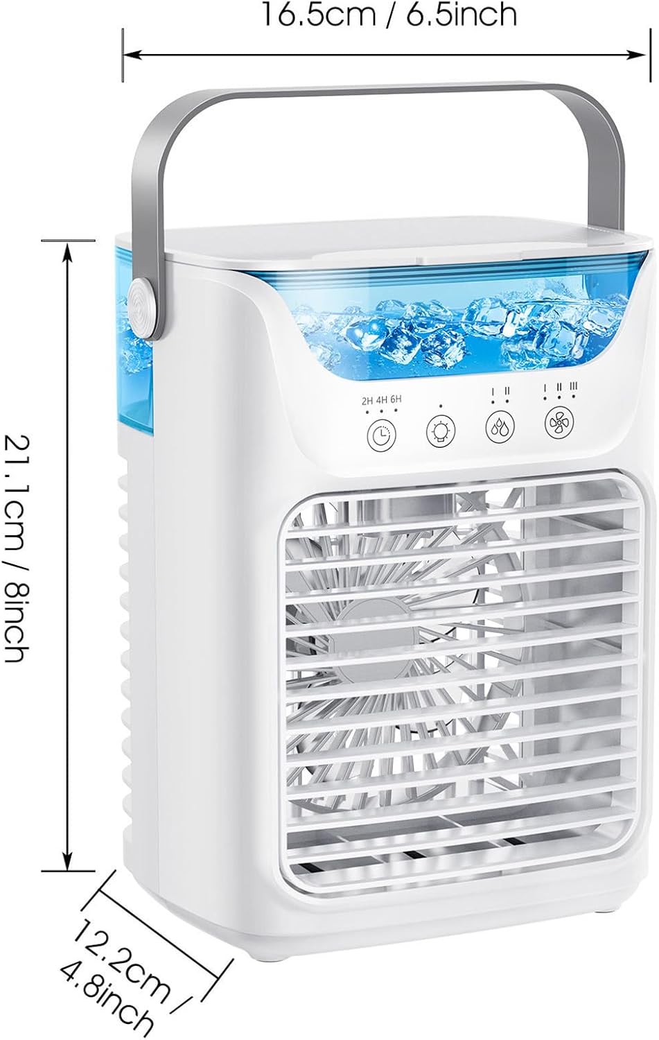  Fockety Climatiseur Portable, 4 Sur 1 Refroidisseur D'air évaporatif Avec 3 Vitesses, 2/4 / 6H Timer, 2 Brume Et 7 Nuits, 700 ML Ventilateur De Refroidissement Pour Chambre, Maison,