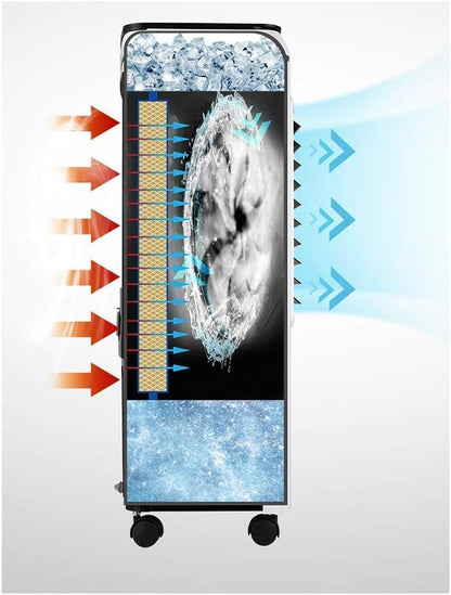  Refroidisseur D'air Pour Bureau à Domicile Refroidisseur D'air Portable De 40 Litres, Affichage LED, 3 Vitesses De Ventilateur, Minuterie De 24 Heures, Télécommande, Climatiseur Portable 16 000