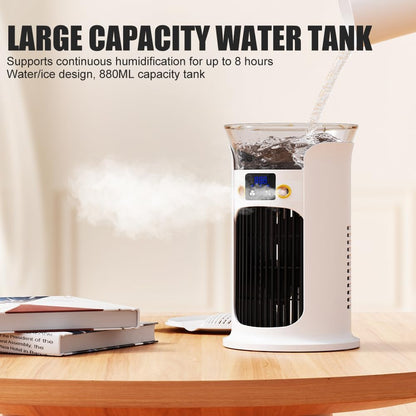  Climatiseur Mobile Avec Réservoir 880ML, Mini Climatiseur Portable, Refroidisseur D'air, Petite Climatisation Mobile Pour Pièce, Climatiseur Mobile Sans Tuyau D'évacuation