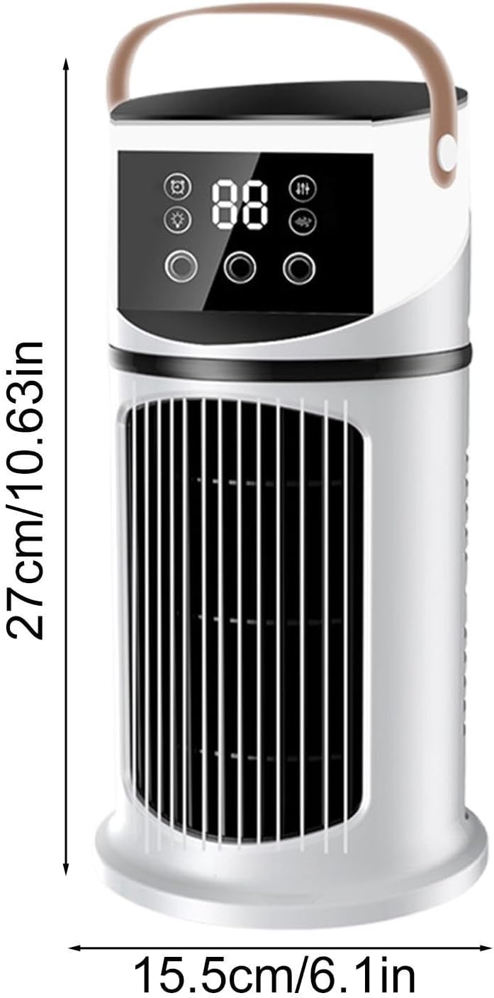  Climatiseur De Bureau – 6,1 X 6,1 X 10,63 Pouces, Unité Portable En ABS, Machine De Brumisation Purifiante Réglable À Neuf Vitesses, Ventilateur De Refroidissement Personnel, Refroidisseur D'air Par É