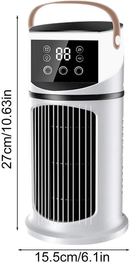  Climatiseur De Bureau – 6,1 X 6,1 X 10,63 Pouces, Unité Portable En ABS, Machine De Brumisation Purifiante Réglable À Neuf Vitesses, Ventilateur De Refroidissement Personnel, Refroidisseur D'air Par É