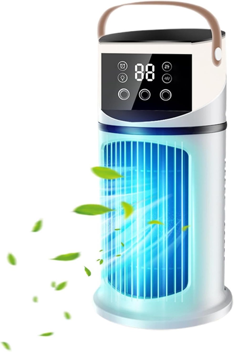  Climatiseur De Bureau – 6,1 X 6,1 X 10,63 Pouces, Unité Portable En ABS, Machine De Brumisation Purifiante Réglable À Neuf Vitesses, Ventilateur De Refroidissement Personnel, Refroidisseur D'air Par É