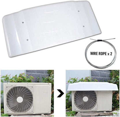  Housse De Protection Robuste En PVC Imperméable Pour Climatiseur Extérieur - Protection Toute L'année Avec 2 Fils D'acier - 110 X 47 X 17 Cm - Blanc