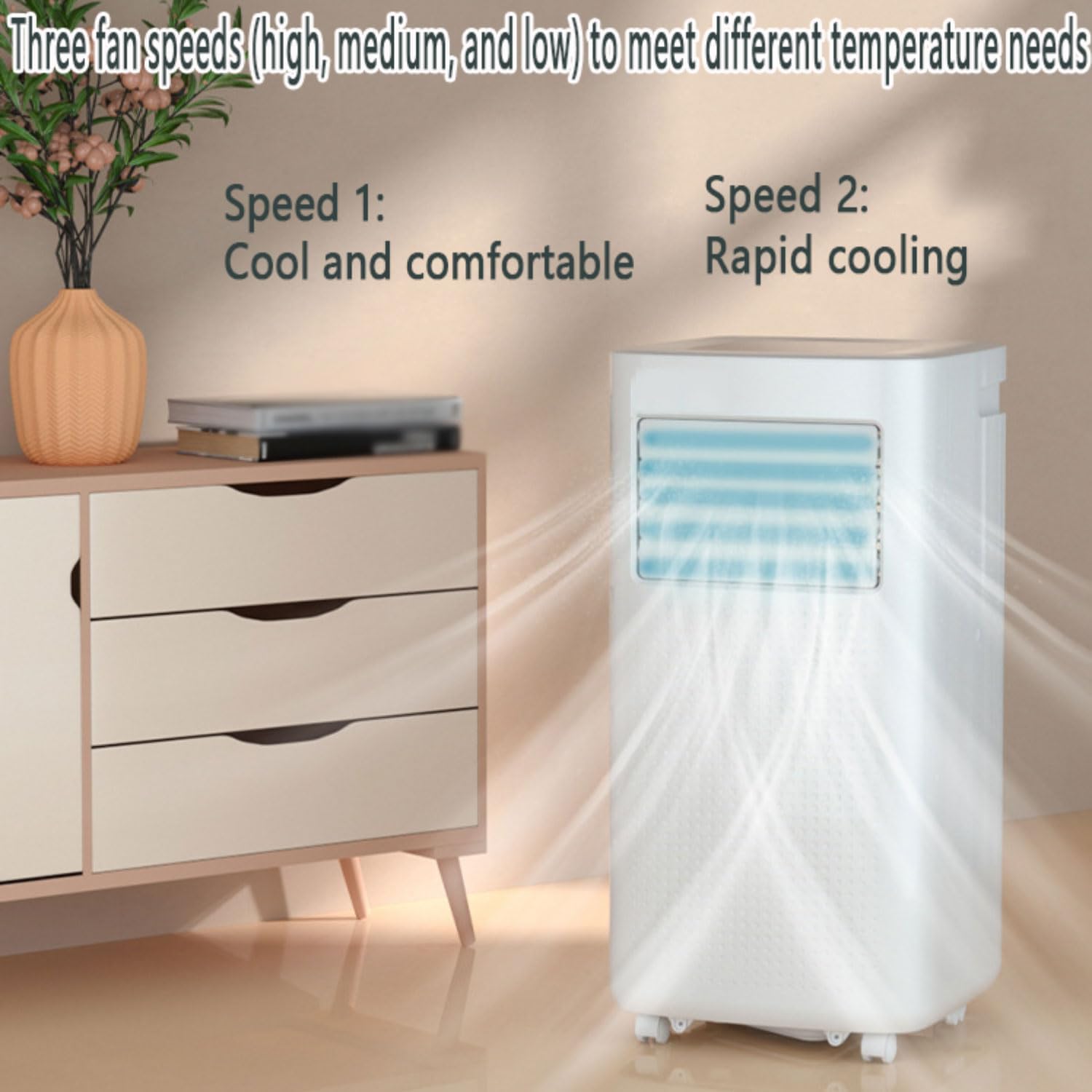  Climatiseur Portable Smart AC Unit Télécommande Déshumidificateur De Refroidissement Rapide Mode De Sommeil Silencieux Kit De Fenêtre De Minuterie 24H Inclus Pour Le Bureau à Domicile De Chambre à Cou
