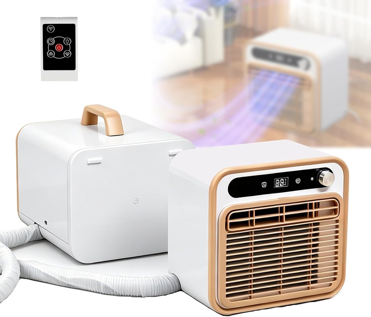  Split Portable AC 1500W Unité De Refroidissement Silencieux, Télécommande WiFi, 12h Minuterie, Léger 13kg Pour Camping RV Utilisation Intérieure, Flux D'air Rapide