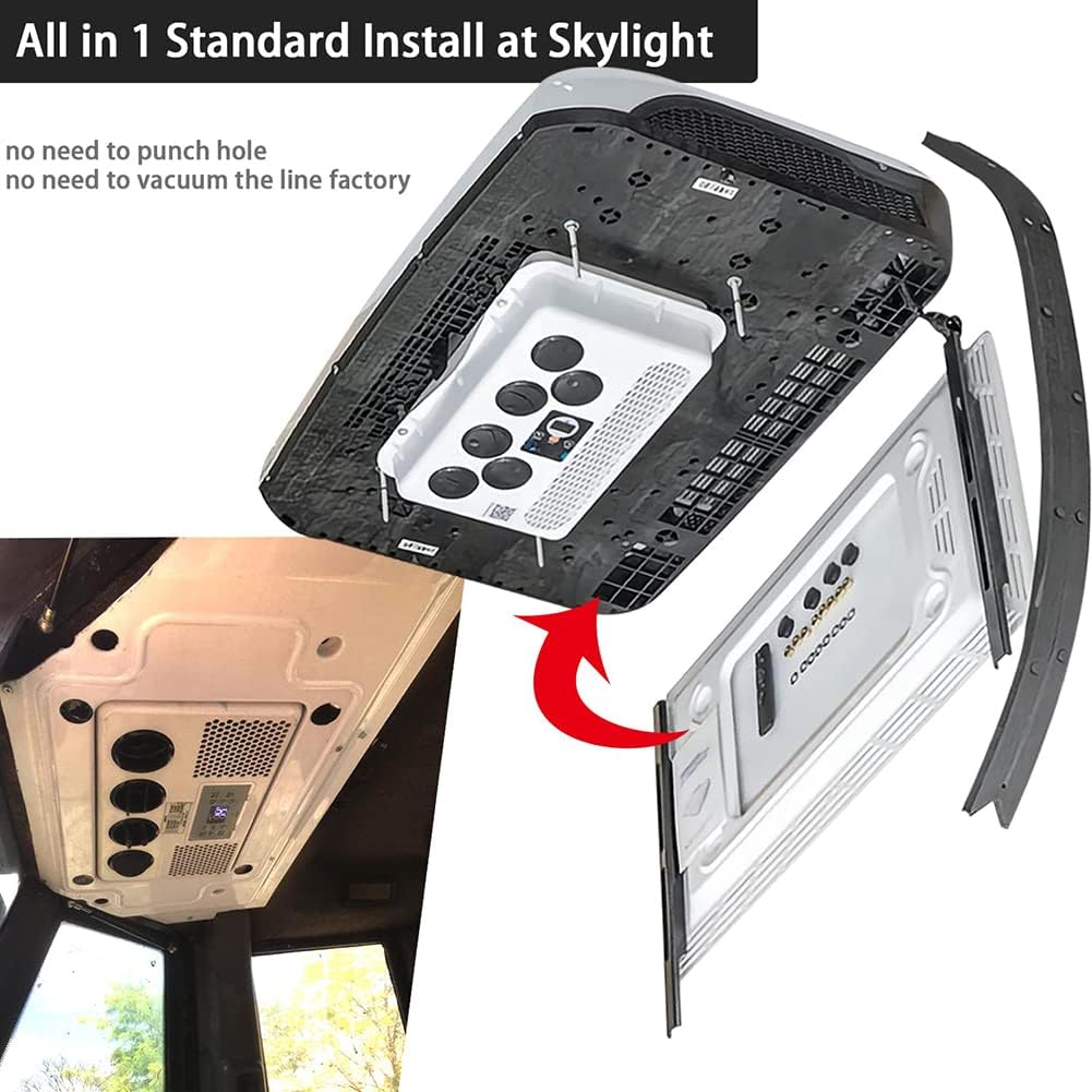  Climatiseur Pour Camping-Car, Climatiseur Pour Camping-Car 12 V/24 V Cc, Climatiseur De Toit Pour Camping-Car, Climatiseur De Stationnement Électrique, Refroidissement Uniquement, Autonomie De 8 Heure