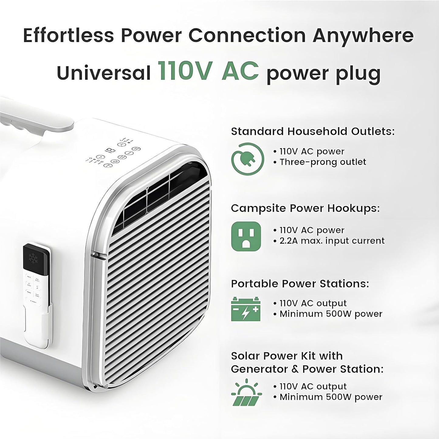  Climatiseurs Portables Pour Camping-Car, 5200 BTU Pour Tente De Pique-Nique, Avec Fonctions Refroidissement, Déshumidification Et Ventilation, 3 Vitesses De Ventilation, Pour Camion, Camping-Car