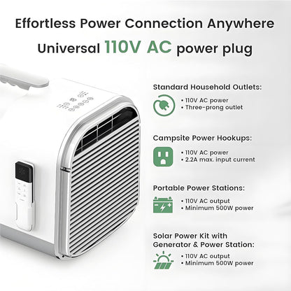  Climatiseurs Portables Pour Camping-Car, 5200 BTU Pour Tente De Pique-Nique, Avec Fonctions Refroidissement, Déshumidification Et Ventilation, 3 Vitesses De Ventilation, Pour Camion, Camping-Car