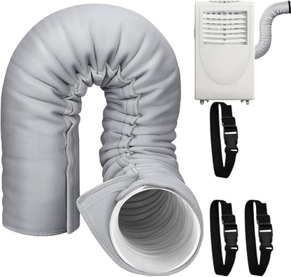  Isolation De Tuyau AC – Housse De Tuyau Portable Avec Sangles Réglables, Manchon D'isolation Thermique | Enveloppe économe En énergie Pour De Climatiseur De Fenêtre Dans La Maison, Garage,