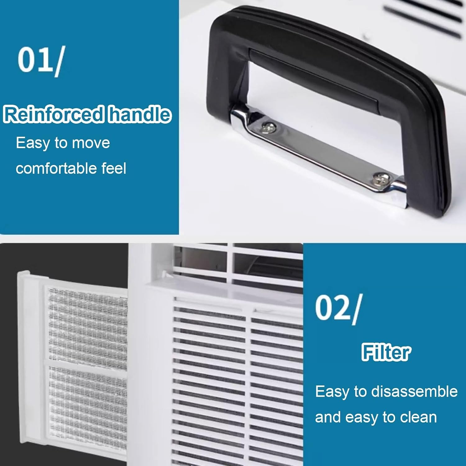  3000 BTU Split AC Pour VR, Refroidisseur De Chambre Compact Avec Contrôle Tactile, Minuterie 12H, Filtre Lavable Et Poignée Portable Pour Le Camping à Domicile