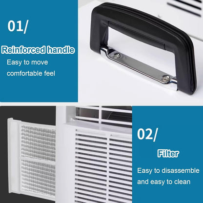  3000 BTU Split AC Pour VR, Refroidisseur De Chambre Compact Avec Contrôle Tactile, Minuterie 12H, Filtre Lavable Et Poignée Portable Pour Le Camping à Domicile