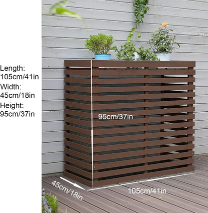  Housse De Protection En Bois Pour Climatiseur – Clôture De Protection Extérieure Pour Pompe à Chaleur Et Unités De Climatisation élégante Et Design Pour Dissimuler Les Unités De Climatisation