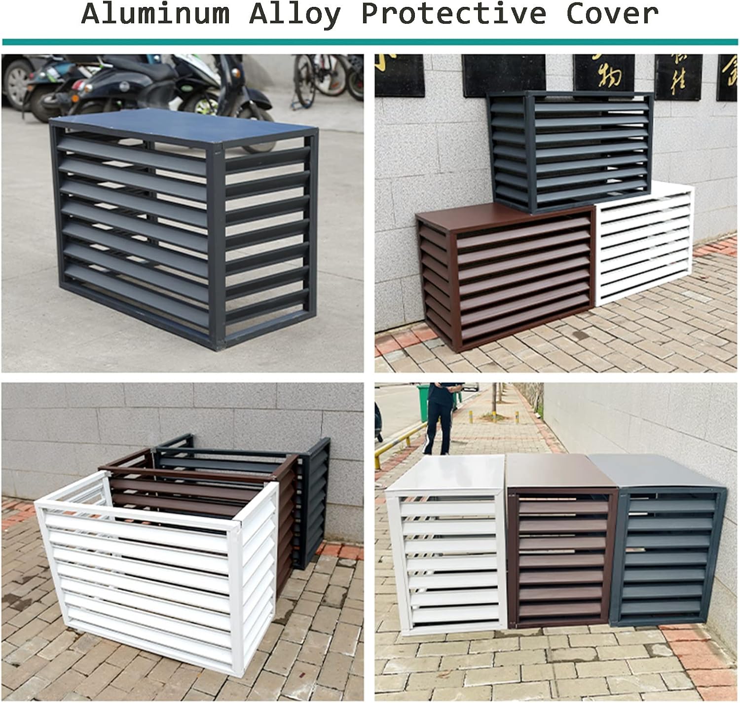GENERIC Housse De Protection Décorative Pour Climatiseur Extérieur Toutes Saisons En Aluminium Pour Unités AC Et Poubelles