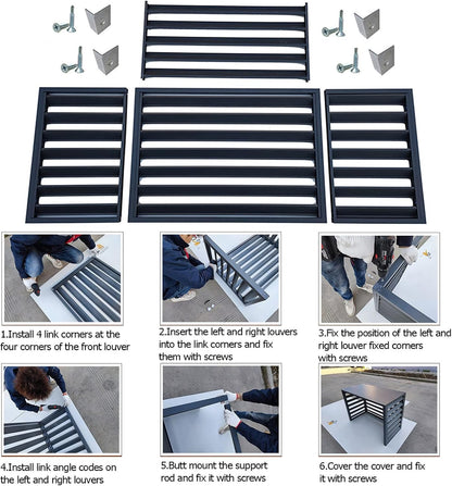 GENERIC Housse De Protection En Aluminium Pour Unité De Climatisation Extérieure - Protection Contre Les Intempéries - Pour Pompe à Chaleur - Équipement Extérieur - Grille De Protection Pour Climatiseur