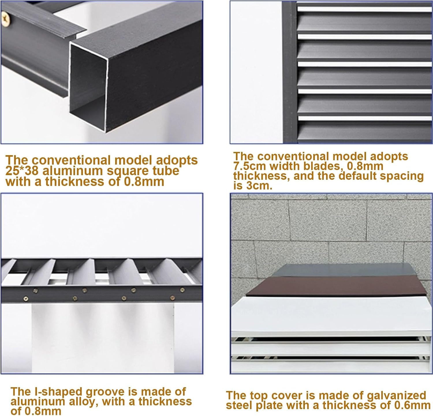 GENERIC Housse De Climatiseur En Aluminium Résistant Aux Intempéries – Unité Extérieure Ion, Bouclier De Condensateur Pour Intérieur/extérieur, Dissimulation De Clôture