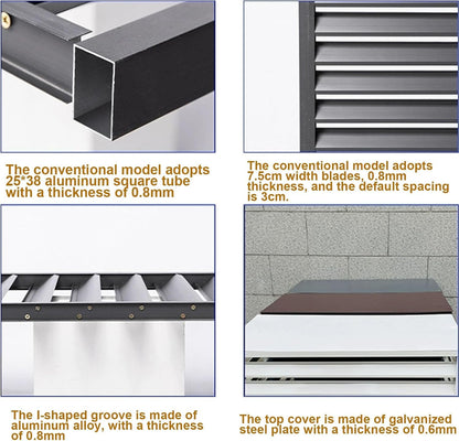 GENERIC Housse De Protection En Aluminium Pour Climatiseur - Protection Contre Les Intempéries - Pour Intérieur Et Extérieur