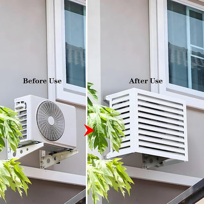 GENERIC Housse De Climatiseur D'extérieur En Aluminium – Antirouille Avec Persiennes – Design Autonome Pour Protéger Contre La Déformation, Idéale Pour Les Patios Et Les Cours.