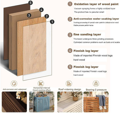 GENERIC Housse De Protection Pour Climatiseur D'extérieur En Bois Massif Avec Persiennes Pour Climatiseurs