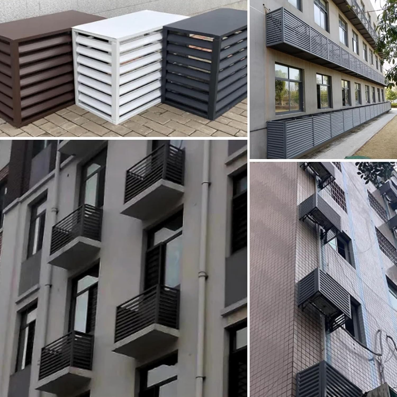 GENERIC Housse En Aluminium Pour Pompe à Chaleur Et Climatisation – Protection Extérieure Divisée, Réduction Du Bruit, Support D'étagère Pour Plantes, Housse De Climatiseur Résistante Aux Intempéries Pour