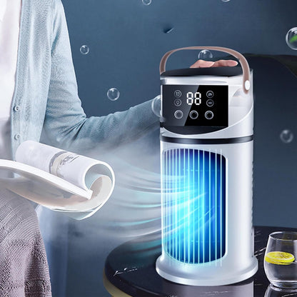 Climatiseur De Bureau – 6,1 X 6,1 X 10,63 Pouces, Unité Portable En ABS, Machine De Brumisation Purifiante Réglable À Neuf Vitesses, Ventilateur De Refroidissement Personnel, Refroidisseur D'air Par É