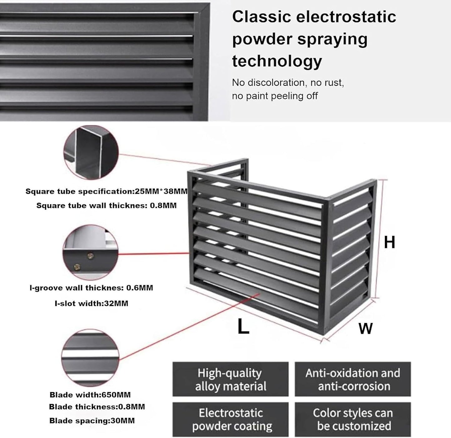 GENERIC Housse De Climatiseur D'extérieur En Aluminium Et Support De Présentation Pour Plantes – Protection Contre Les Intempéries Condensateur Clôture D'intimité Étagère De Rangement Pour Outils De Jardin
