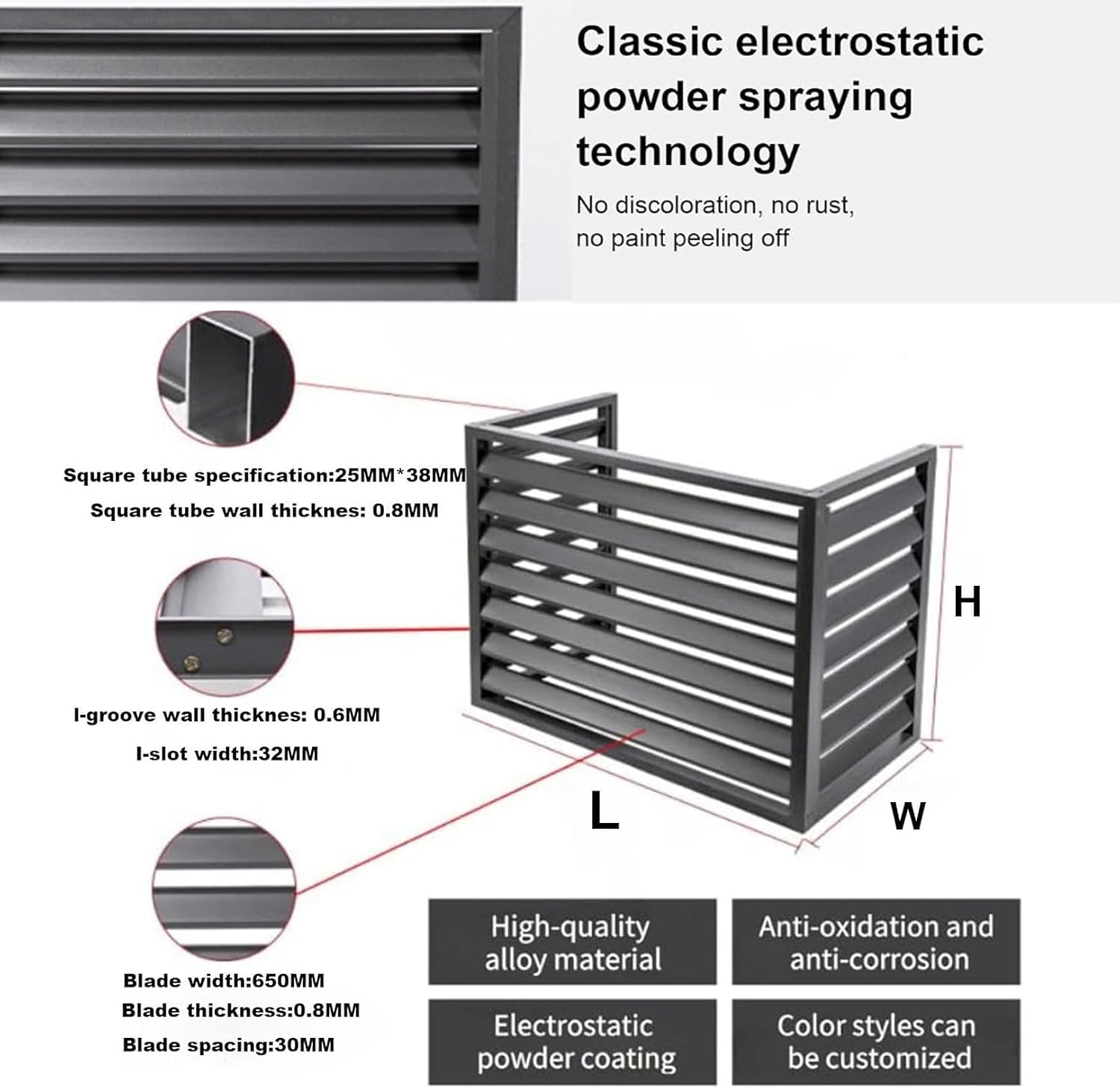 GENERIC Housse De Climatiseur D'extérieur En Aluminium Et Support De Présentation Pour Plantes – Protection Contre Les Intempéries Condensateur Clôture D'intimité Étagère De Rangement Pour Outils De Jardin