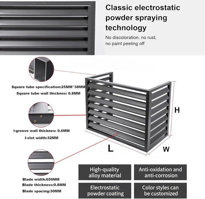 GENERIC Housse De Climatiseur D'extérieur En Aluminium Et Support De Présentation Pour Plantes – Protection Contre Les Intempéries Condensateur Clôture D'intimité Étagère De Rangement Pour Outils De Jardin