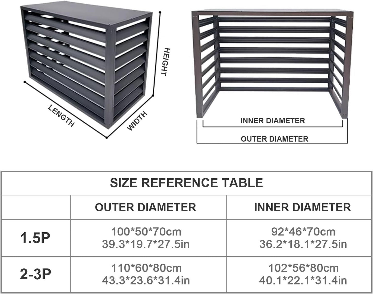  Housse De Protection Pour Climatiseur D'extérieur En Aluminium - Résistante Aux Intempéries - Pour Pompe à Chaleur - Réduction Du Bruit - Marron - 110 X 60 X 80 Cm
