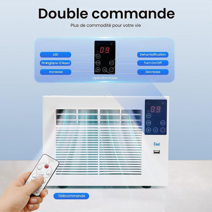  Refroidisseur Mobile, 280 W, Climatiseur Avec Tuyau D'évacuation, Climatiseur Compact Mobile Avec Fonction Minuterie, Pour Maison, Chambre, Bureau, 41,5 X 28,3 X 20,5 Cm