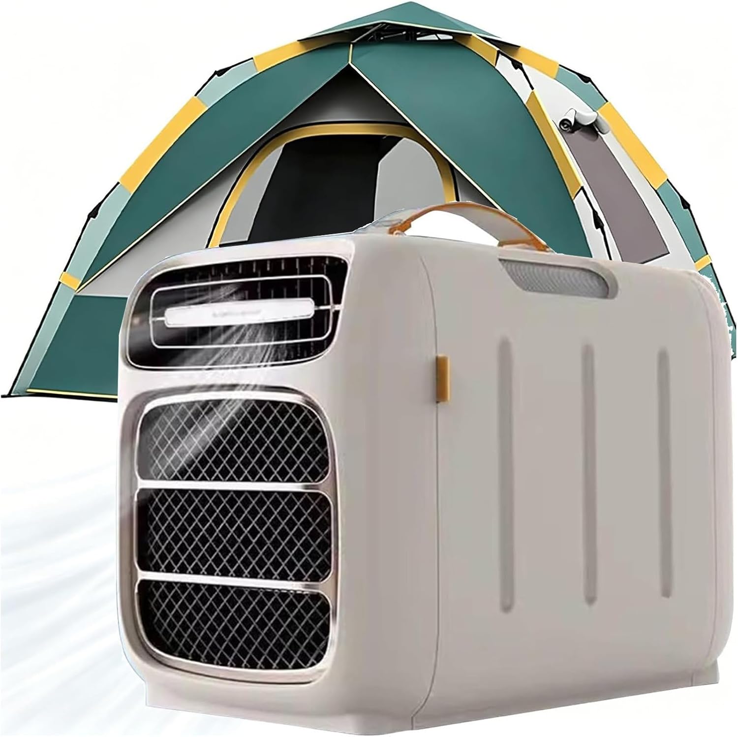  Climatisation Portable 420W, Compresseur Refroidisseur D'air Sans Montage De Fenêtre. Calme <42dB, Affichage Tactile Et Télécommande.Idéal Pour Camping-Car, Tente Et Camping.Aucun Drain Nécessaire.