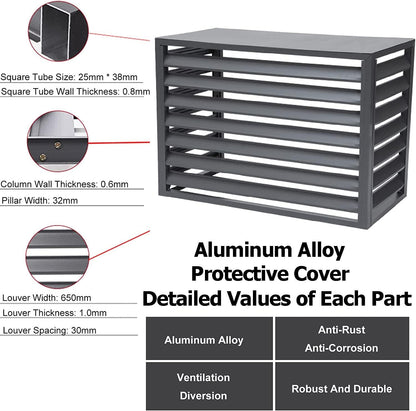 GENERIC Housse De Protection En Aluminium Pour Unité De Climatisation Extérieure - Protection Contre Les Intempéries - Pour Pompe à Chaleur - Équipement Extérieur - Grille De Protection Pour Climatiseur