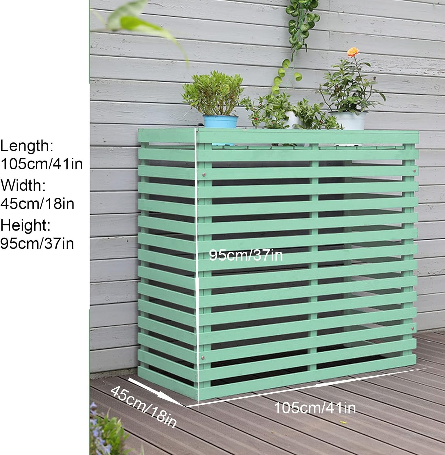  Housse De Protection En Bois Pour Climatiseur D'extérieur – Clôture De Protection élégante Et Résistante Aux Intempéries, Idéale Pour Cacher Les Unités De Climatisation, Parfaite Pour La Décoration De