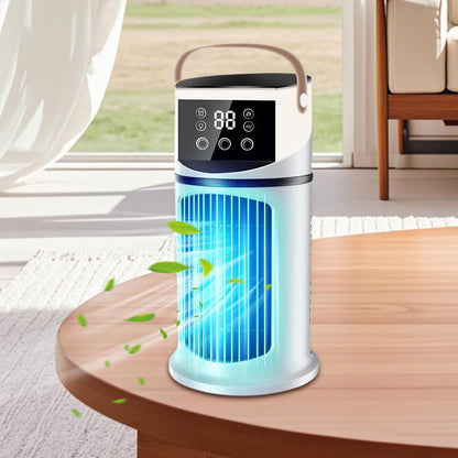  Climatiseur De Bureau – 6,1 X 6,1 X 10,63 Pouces, Unité Portable En ABS, Machine De Brumisation Purifiante Réglable À Neuf Vitesses, Ventilateur De Refroidissement Personnel, Refroidisseur D'air Par É