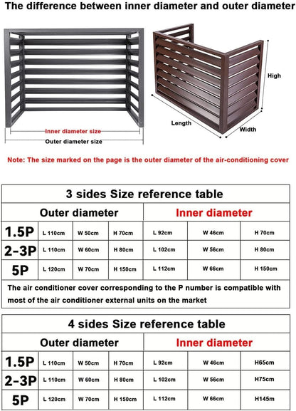  Housse En Aluminium Marron Pour Pompe à Chaleur Pour Climatiseur - Antivol - Robuste - Pour Jardin, Clôture, Poubelle, équipement De Piscine