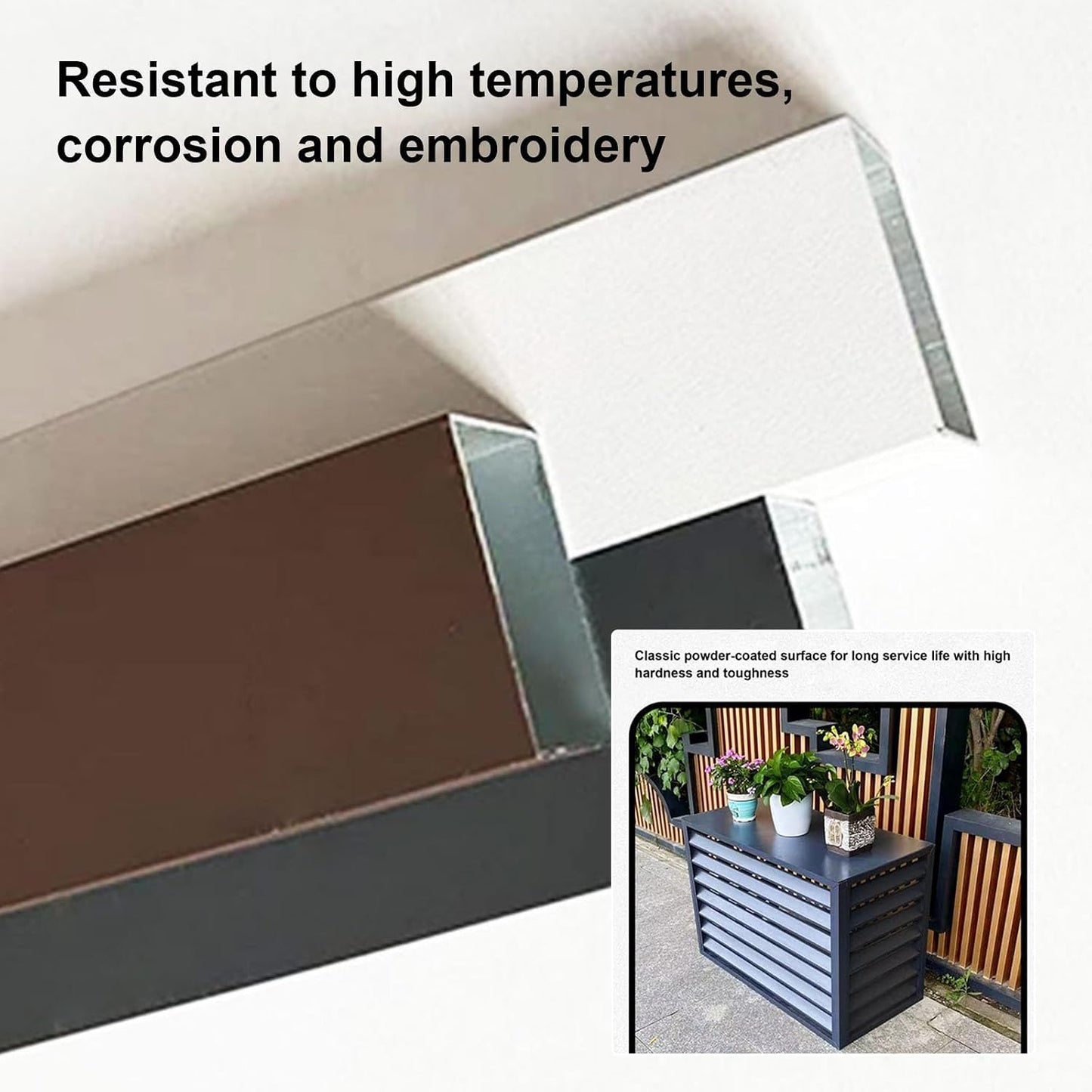 GENERIC Housse De Protection Décorative En Aluminium Pour Climatiseur Extérieur, Clôture De Pompe à Chaleur, Résistante Aux Intempéries, Pour Usage Domestique Et Design élégant