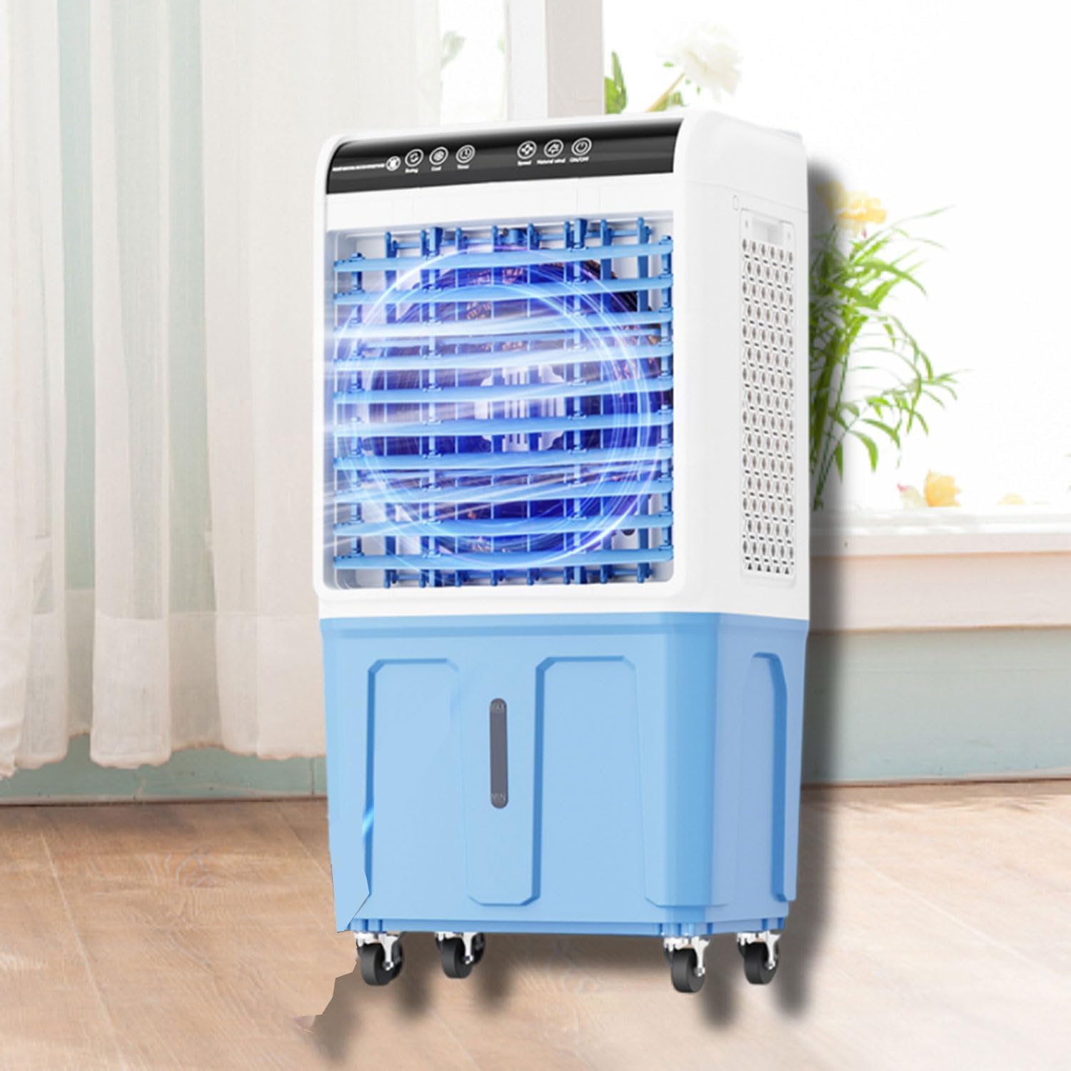 GENERIC Réservoir De Refroidisseur évaporatif 40L, Climatisation Portable Avec Télécommande, Pivotant à 120°, Calme Jusqu'à 40dB, Idéal Pour Le Garage, La Cour Et Le Commerce, Aucun Tuyau Requis