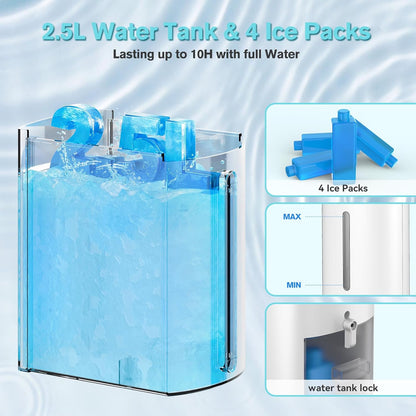  Climatiseur Portable Sans Ventilation, Réservoir D'eau De 1200 Ml Et 4 Glacières, Facile à Nettoyer, Ventilateur Tour Portable Pour Bureau, Cuisine, Salon06