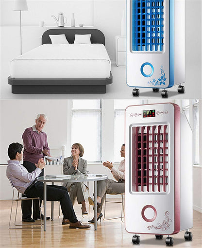  Portatif Climatiseur Mobile Silencieux Ventilateur Fans Humidificateur Air Frais De Minuterie 8 Heures 3 Vitesses Avec Fonction Refroidissement Bureau (Contrôle à Distance)