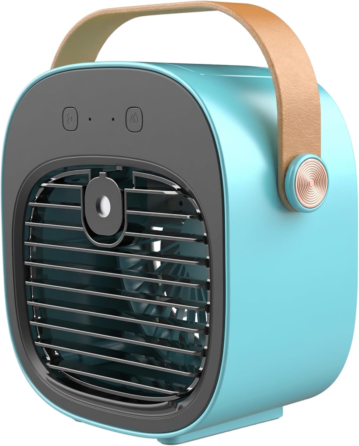  Climatiseur De Voiture, Ventilateur De Refroidissement Personnel à 3 Vitesses Avec Humidificateur, Climatiseur Portable Rechargeable Pour Bureau, Maison, Voiture - Blanc.