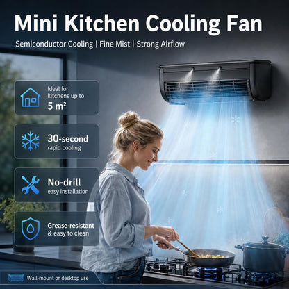  Mini Climatiseur, Unité De Climatisation Portable Sans Conduit, Refroidisseur Mural Sans Perçage Avec Télécommande, Ventilateur 3 Vitesses Pour Cuisine Et Chambre,Noir