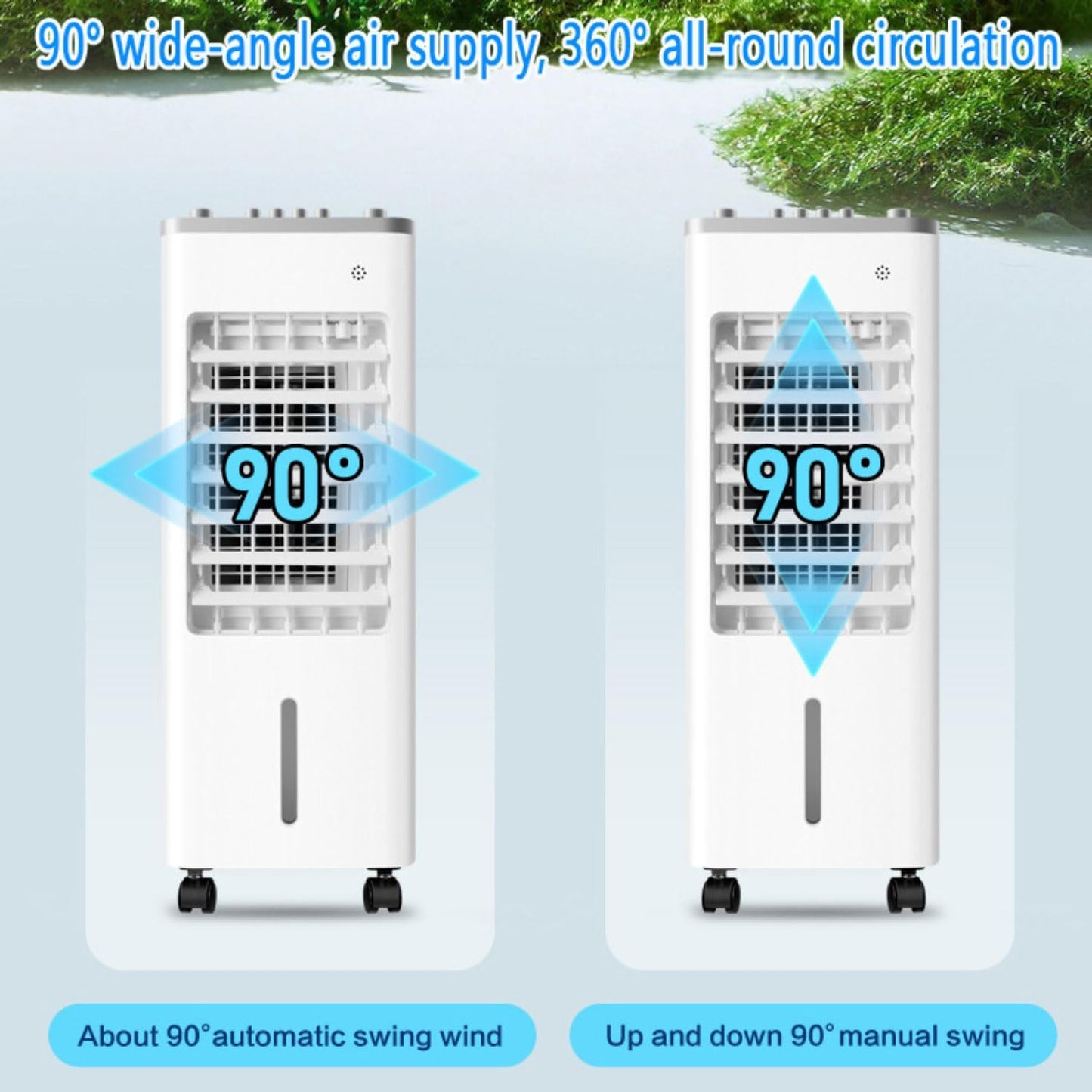 GENERIC Climatiseur Portable - Refroidisseur D'évaporation Avec écran LED, Humidificateur Pour La Maison Et Le Bureau